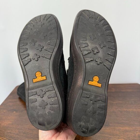 Timberland Women’s black leather suede tall boot size 7 side zip - Picture 9 of 14